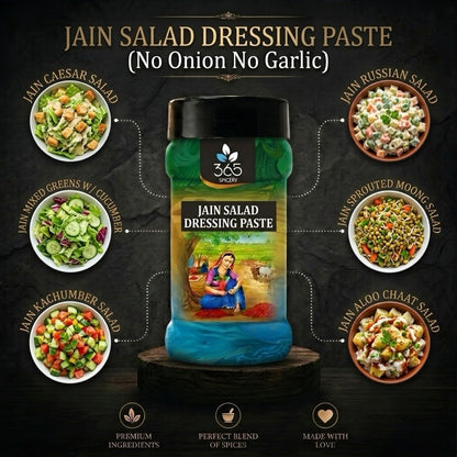 JAIN SALAD DRESSING PASTE (No Onion No Garlic) | Healthy Vegan Condiment | No Artificial Flavours | 365 Spicery