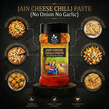 JAIN Cheese Chilli Paste (No Onion No Garlic) | Gourmet Fusion Spread | No Artificial Colours | 365 Spicery