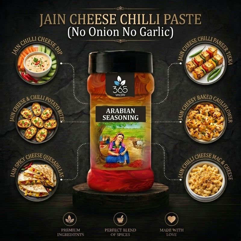 JAIN Cheese Chilli Paste (No Onion No Garlic) | Gourmet Fusion Spread | No Artificial Colours | 365 Spicery