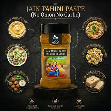 JAIN TAHINI PASTE (No Onion No Garlic) | Pure Sesame Spread | Vegan | Gluten-Free | No MSG | 365 Spicery