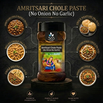 JAIN AMRITSARI CHOLE PASTE (No Onion No Garlic) | Authentic Curry Base | Vegan | No Preservatives | 365 Spicery