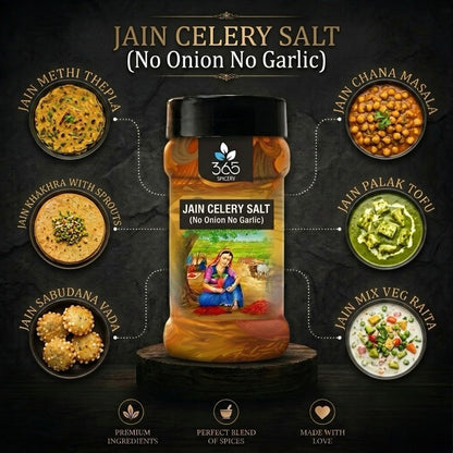 Jain Celery Salt | No Onion No Garlic | Jain-Friendly | Gluten-Free | Perfect for Salads | 365 Spicery