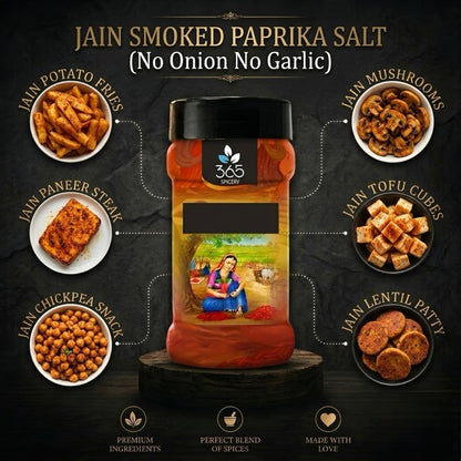 Jain Smoked Paprika Salt | No Onion No Garlic | Jain-Friendly | No Artificial Colours | Smoky | 365 Spicery