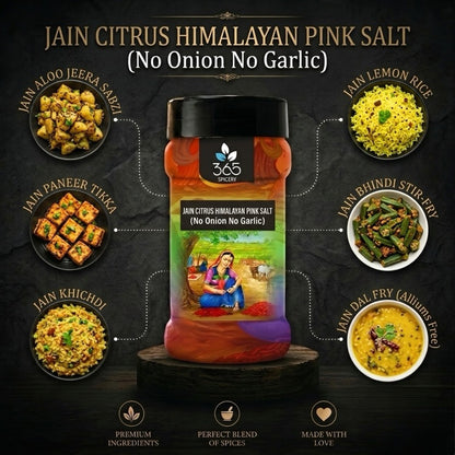 Jain Citrus Himalayan Pink Salt | No Onion No Garlic | Jain-Friendly | Mineral Rich | Zesty | 365 Spicery