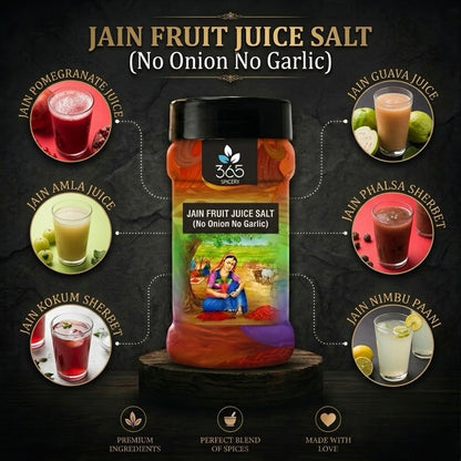 Jain Fruit Juice Salt | No Onion No Garlic | Jain-Friendly | Natural Ingredients | Refreshing Taste | 365 Spicery