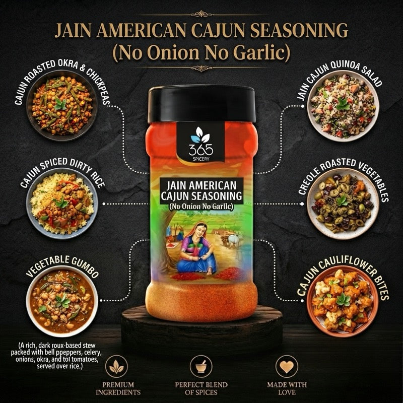 Jain American Cajun Seasoning | No Onion No Garlic | Classic BBQ Spice | No Artificial Colours | 365 Spicery