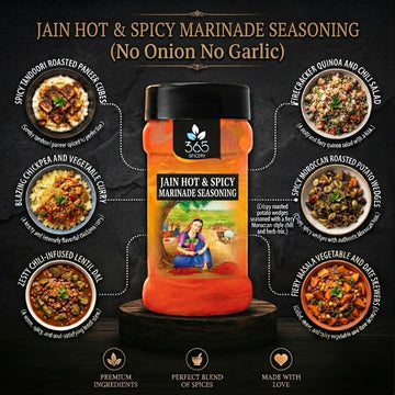 Jain Hot & Spicy Marinade | No Onion No Garlic | Fiery Grill Rub | Vegan | No MSG | 365 Spicery