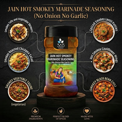 Jain Hot Smokey Marinade | No Onion No Garlic | Intense BBQ Flavour | No Artificial Colours | 365 Spicery