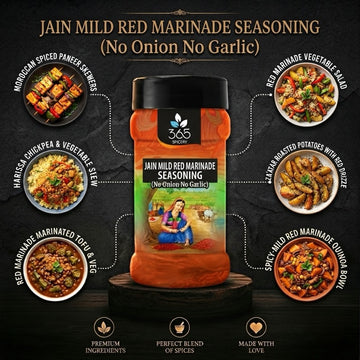 Jain Mild Red Marinade | No Onion No Garlic | Subtle Spice Blend | Natural Ingredients | 365 Spicery