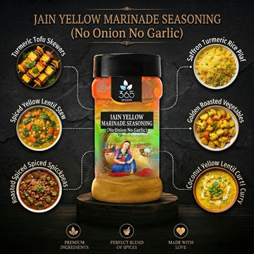 Jain Yellow Marinade | No Onion No Garlic | Turmeric Infused Spice | Vegan | Gluten-Free | 365 Spicery