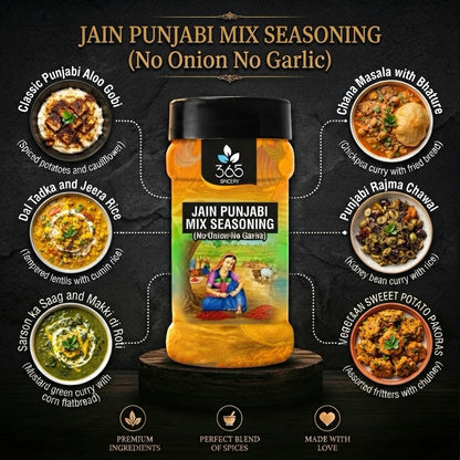 Jain Punjabi Mix Seasoning | No Onion No Garlic | Traditional North Indian Blend | Vegan | 365 Spicery