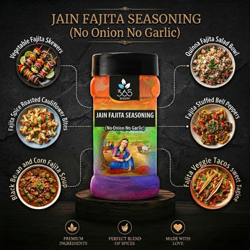Jain Fajita Seasoning | No Onion No Garlic | Mexican Grill Spice | Gluten-Free | Natural | 365 Spicery