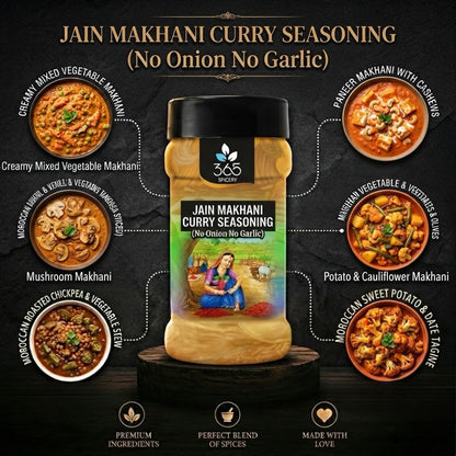Jain Makhani Curry Seasoning | No Onion No Garlic | Rich Gravy Base | No MSG | Vegan | 365 Spicery