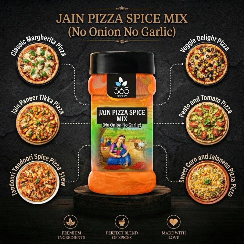 Jain Pizza Spice Mix | No Onion No Garlic | Authentic Herb Blend | No Artificial Flavours | 365 Spicery