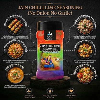 JAIN CHILLI LIME PASILLA RUB | No Onion No Garlic | Jain-Friendly | Vegan | Smoky & Tangy Seasoning | 365 Spicery