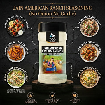 Jain American Ranch Seasoning | No Onion No Garlic | Jain-Friendly | Vegan | Creamy Herb Flavour | 365 Spicery