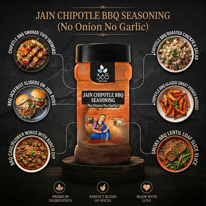 Jain Chipotle BBQ Seasoning | No Onion No Garlic | Jain-Friendly | Premium Quality | Smoky Flavour | 365 Spicery