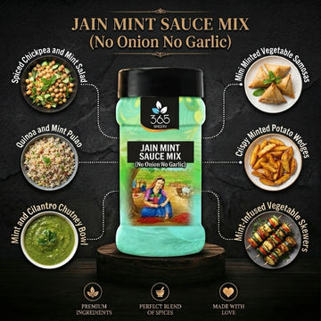 Jain Mint Sauce Mix | No Onion No Garlic | Jain-Friendly | Natural Ingredients | Refreshing Dip | 365 Spicery