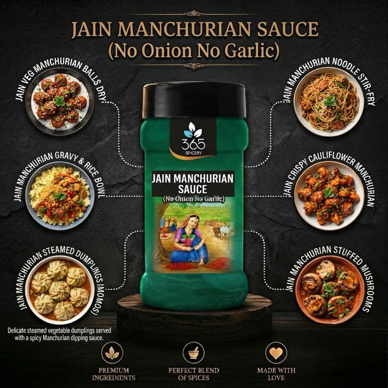 Jain Manchurian Sauce | No Onion No Garlic | Jain-Friendly | Premium Quality | Indo-Chinese Base | 365 Spicery