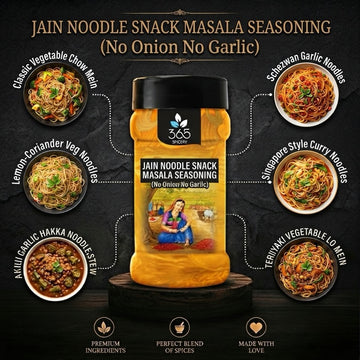 Jain Noodle Snack Masala Seasoning | No Onion No Garlic | Jain-Friendly | Vegan | Instant Snack Mix | 365 Spicery