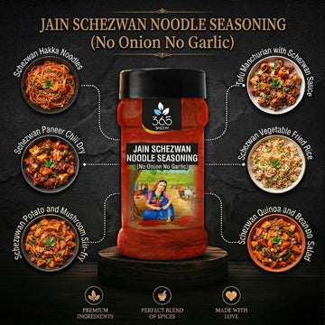 Jain Schezwan Noodle Seasoning | No Onion No Garlic | Jain-Friendly | No MSG | Stir-fry Flavour | 365 Spicery