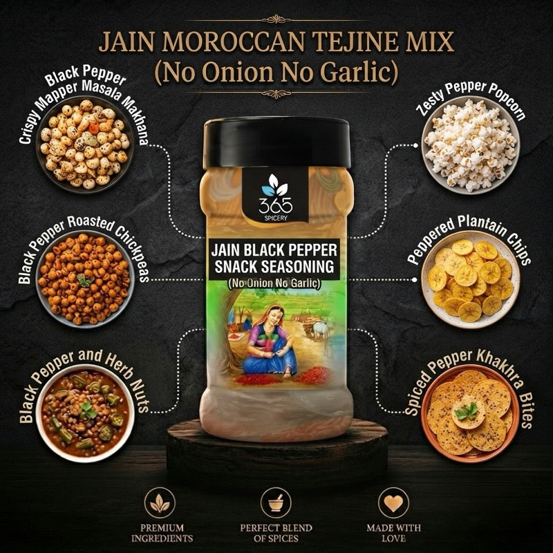 Jain Moroccan Tejine Mix | No Onion No Garlic | Jain-Friendly | Authentic Stew Spice | Natural | 365 Spicery