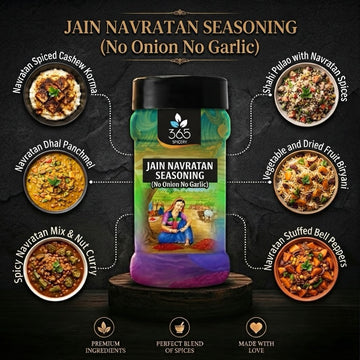 Jain Navratan Seasoning | No Onion No Garlic | Jain-Friendly | Premium Quality | Traditional Mix | 365 Spicery