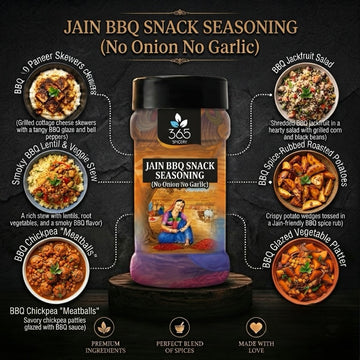 Jain BBQ Snack Seasoning | No Onion No Garlic | Jain-Friendly | Gluten-Free | Classic Smoky Taste | 365 Spicery