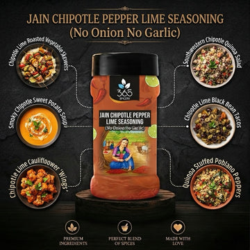 Jain Chipotle Pepper Lime Seasoning | No Onion No Garlic | Jain-Friendly | No MSG | Bold Snack Dust | 365 Spicery