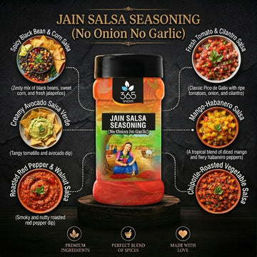 Jain Salsa Seasoning | No Onion No Garlic | Jain-Friendly | No Artificial Colours | Spicy Snack Mix | 365 Spicery