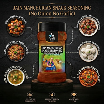 Jain Manchurian Snack Seasoning | No Onion No Garlic | Jain-Friendly | No Artificial Colours | Indo-Chinese | 365 Spicery