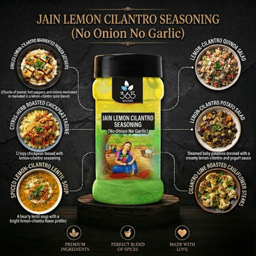 Jain Lemon Cilantro Seasoning | No Onion No Garlic | Jain-Friendly | No MSG | Zesty Snack Topping | 365 Spicery