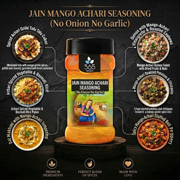 Jain Mango Achari Seasoning | No Onion No Garlic | Jain-Friendly | No Artificial Flavours | Tangy Grills | 365 Spicery