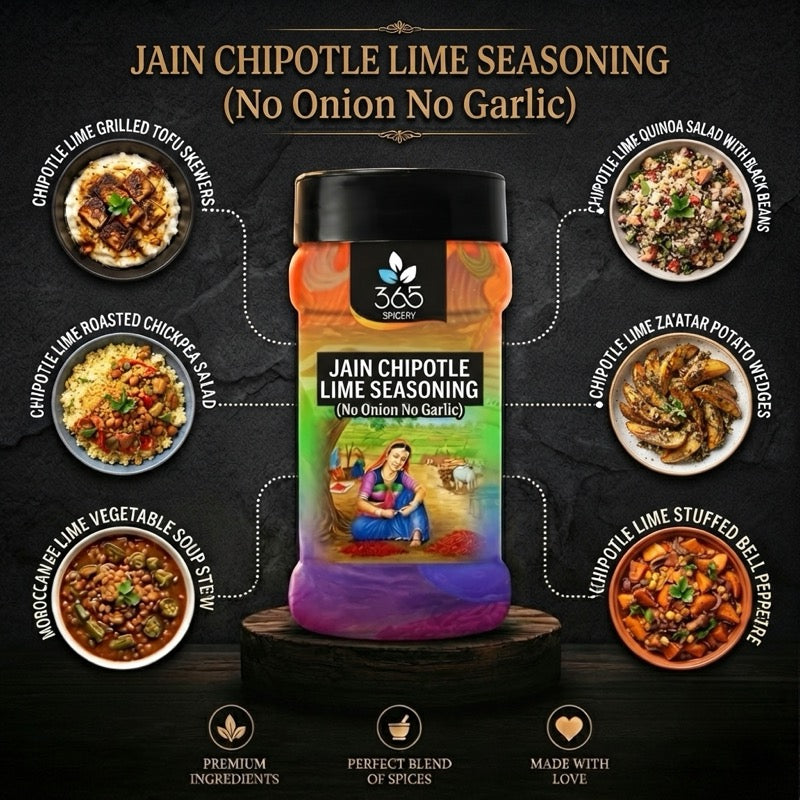 Jain Chipotle Lime Seasoning | No Onion No Garlic | Jain-Friendly | No Artificial Flavours | Grill | 365 Spicery
