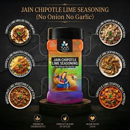 Jain Chipotle Lime Seasoning | No Onion No Garlic | Jain-Friendly | No Artificial Flavours | Grill | 365 Spicery
