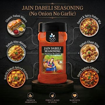 Jain Dabeli Seasoning | No Onion No Garlic | Jain-Friendly | No Artificial Colours | Vegan Spice | 365 Spicery