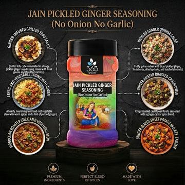 Jain Pickled Ginger Seasoning | No Onion No Garlic | Jain-Friendly | Natural Ingredients | Snack | 365 Spicery
