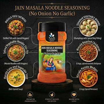 Jain Masala Noodle Seasoning | No Onion No Garlic | Jain-Friendly | No Artificial Flavours | Vegan | 365 Spicery