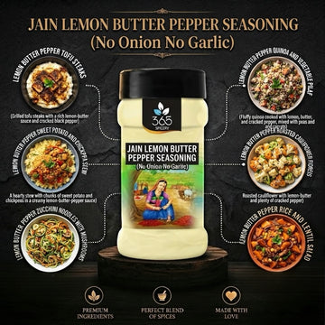 Jain Lemon Butter Pepper Seasoning | No Onion No Garlic | Jain-Friendly | No MSG | Premium Grill | 365 Spicery