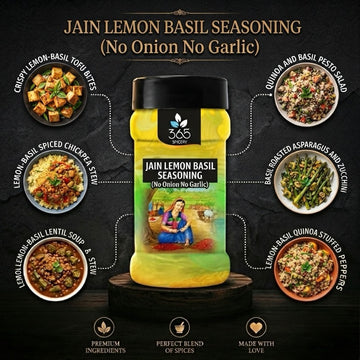 Jain Lemon Basil Seasoning | No Onion No Garlic | Jain-Friendly | Gluten-Free | Natural Herbs | 365 Spicery