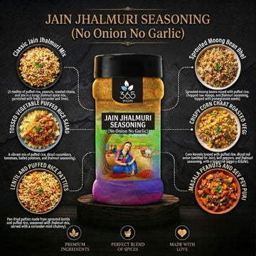 Jain Jhalmuri Seasoning | No Onion No Garlic | Jain-Friendly | No MSG | Premium Indian Snack Mix | 365 Spicery