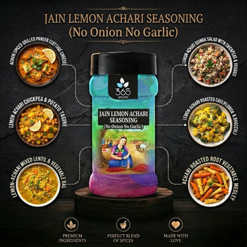 Jain Lemon Achari Seasoning | No Onion No Garlic | Jain-Friendly | Natural Ingredients | Street Food | 365 Spicery