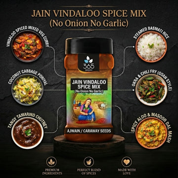Jain Vindaloo Spice Mix | No Onion No Garlic | Jain-Friendly | No MSG | Premium Indian Seasoning | 365 Spicery