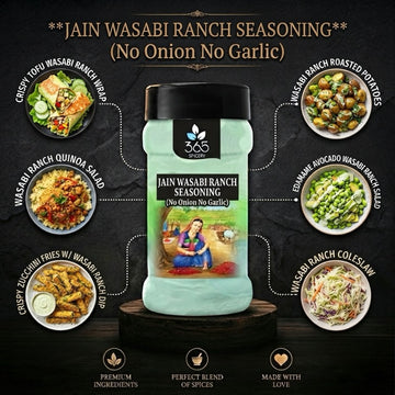 Jain Wasabi Ranch Seasoning | No Onion No Garlic | Jain-Friendly | No MSG | Premium Snack Spice | 365 Spicery