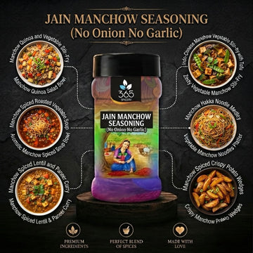 Jain Manchow Seasoning | No Onion No Garlic | Jain-Friendly | No MSG | Premium Street Food Mix | 365 Spicery