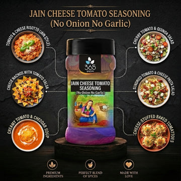 Jain Cheese Tomato Seasoning | No Onion No Garlic | Jain-Friendly | Vegan | Natural Ingredients | 365 Spicery