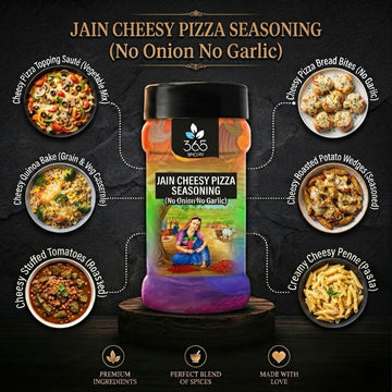 Jain Cheesy Pizza Seasoning | No Onion No Garlic | Jain-Friendly | No Artificial Colours | Made in India | 365 Spicery