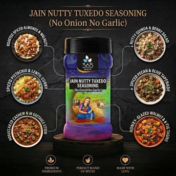 Jain Nutty Tuxedo Seasoning | No Onion No Garlic | Jain-Friendly | Premium Quality | For Desserts | 365 Spicery