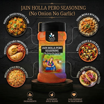 Jain Holla Pero Seasoning | No Onion No Garlic | Jain-Friendly | Natural Ingredients | For Fries | 365 Spicery