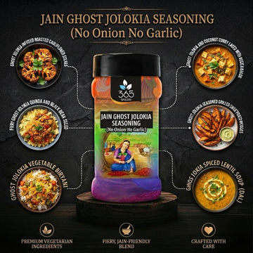 Jain Ghost Jolokia Seasoning | No Onion No Garlic | Jain-Friendly | No MSG | For Street Food | 365 Spicery